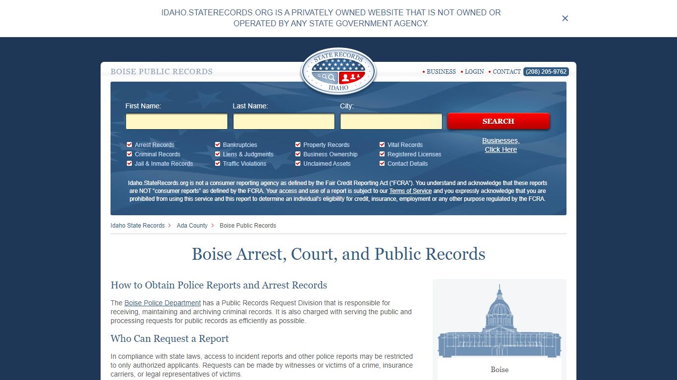 Boise Arrest and Public Records | Idaho.StateRecords.org